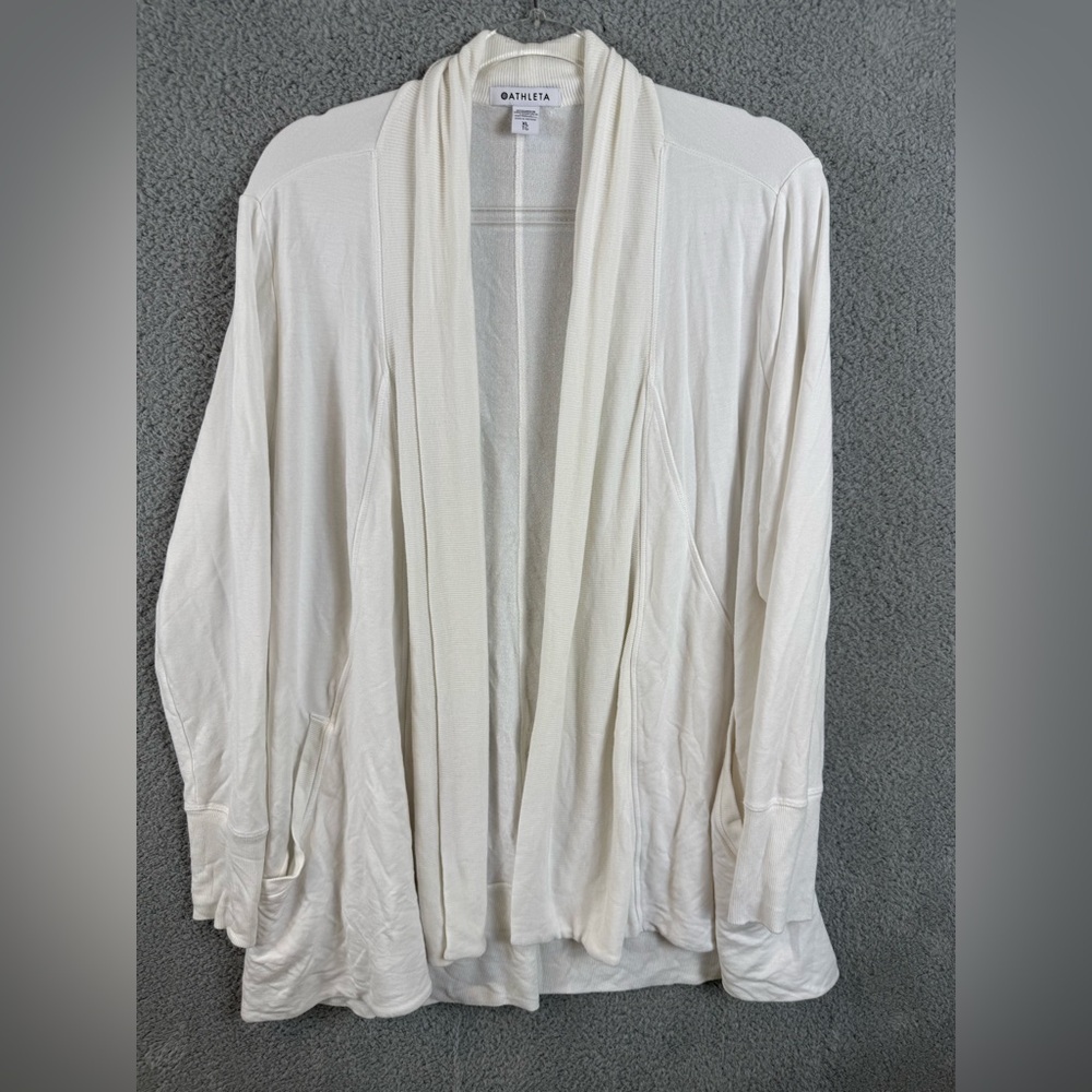 Athleta Cream Open Front Cardigan